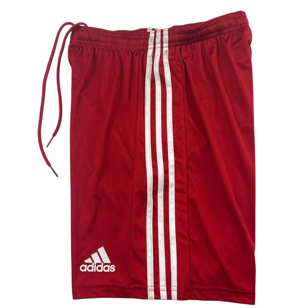 Adidas Kids Red Soccer Shorts Primegreen AEROREADY Drawstring‎ Size S Activewear